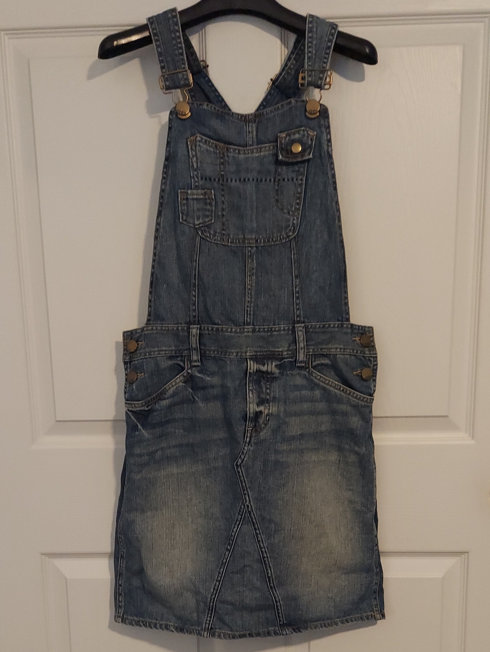Gap 1969 Denim Overall Dress XS Light Wash 2010 Y2K Pinafore